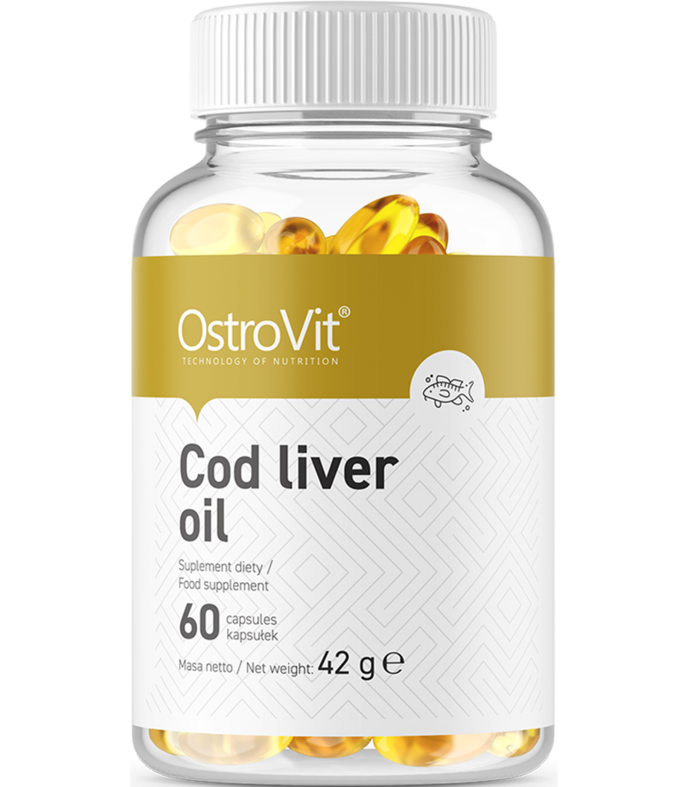 OstroVit Cod Liver Oil 500 mg / 60 Гел капсули